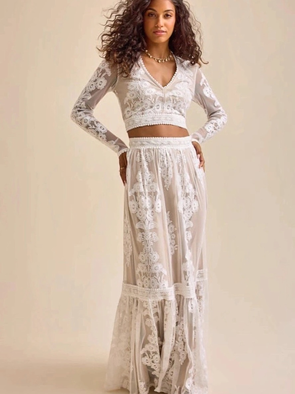 Altar’d State Arissa Lace Two-Piece Maxi Skirt *Set* XS NWT